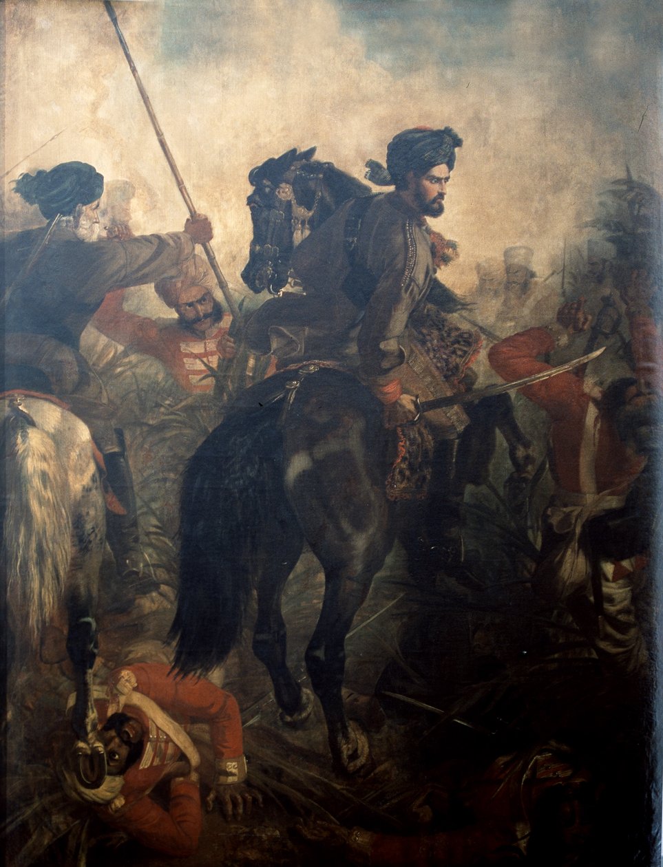 Kaptein Dighton MacNaghten Probyn (1833-1924) i slaget ved Agra 10. oktober 1857, ca. 1860 av Chevalier Louis William Desanges