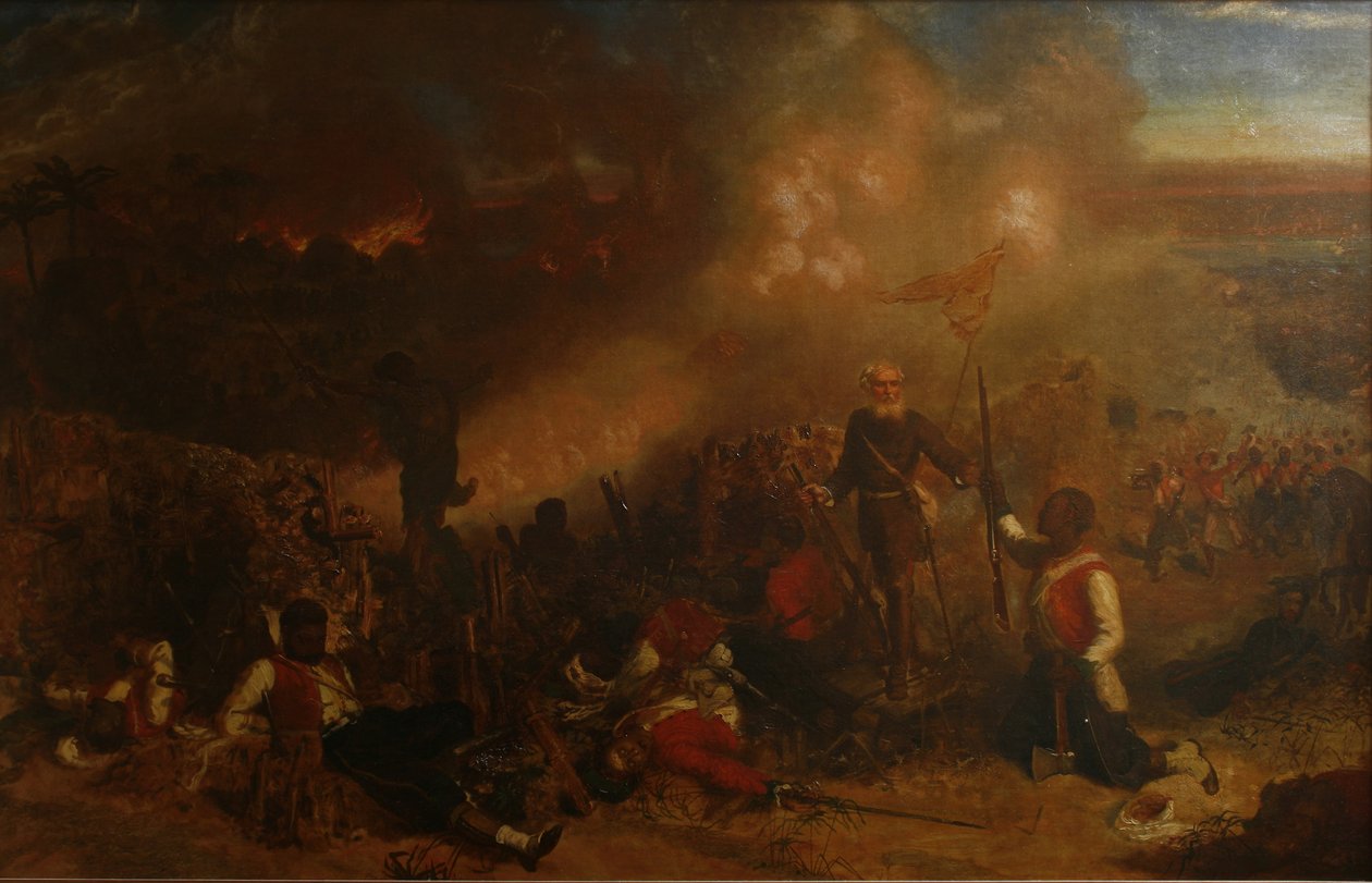 Slaget ved Tubabecelong, 1866 av Chevalier Louis William Desanges