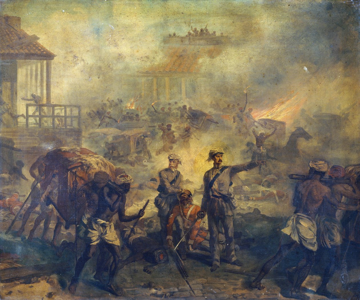 Kirurg Anthony Dickson Home VC (1826-1914) og assisterende kirurg William Bradshaw VC (1830-61) i Lucknow under det indiske mytteriet i 1857, 1857 av Chevalier Louis William Desanges