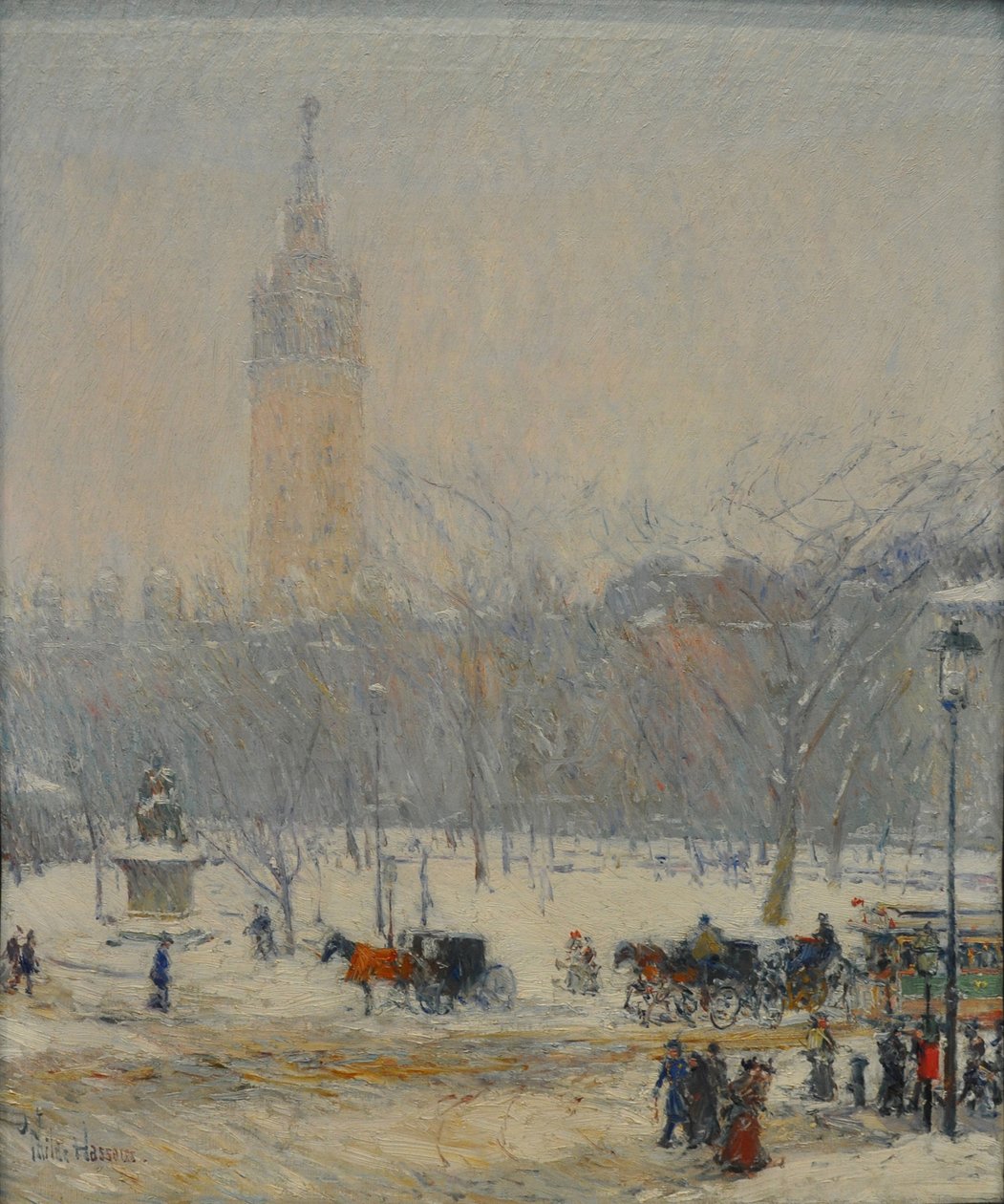 Snøstorm, Madison Square. av Childe Hassam