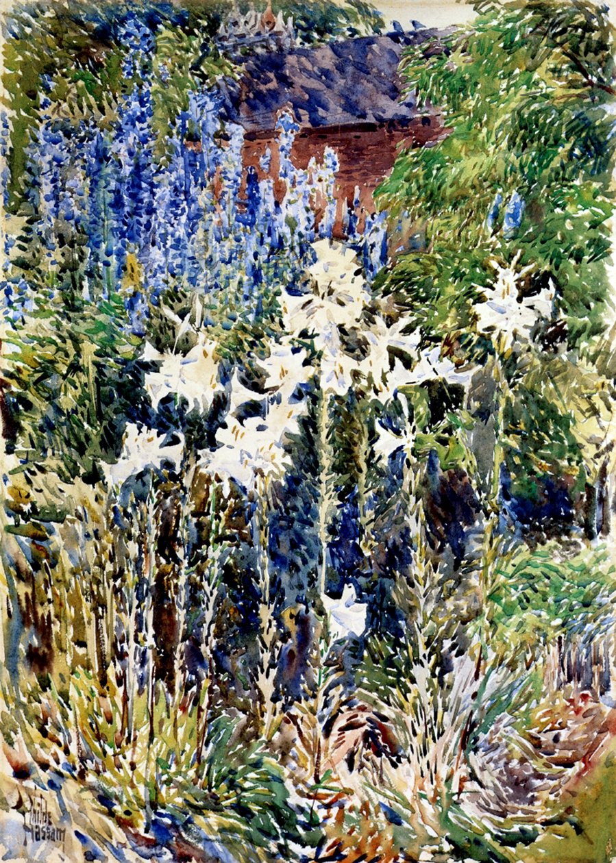 En blomsterhage av Childe Frederick Hassam