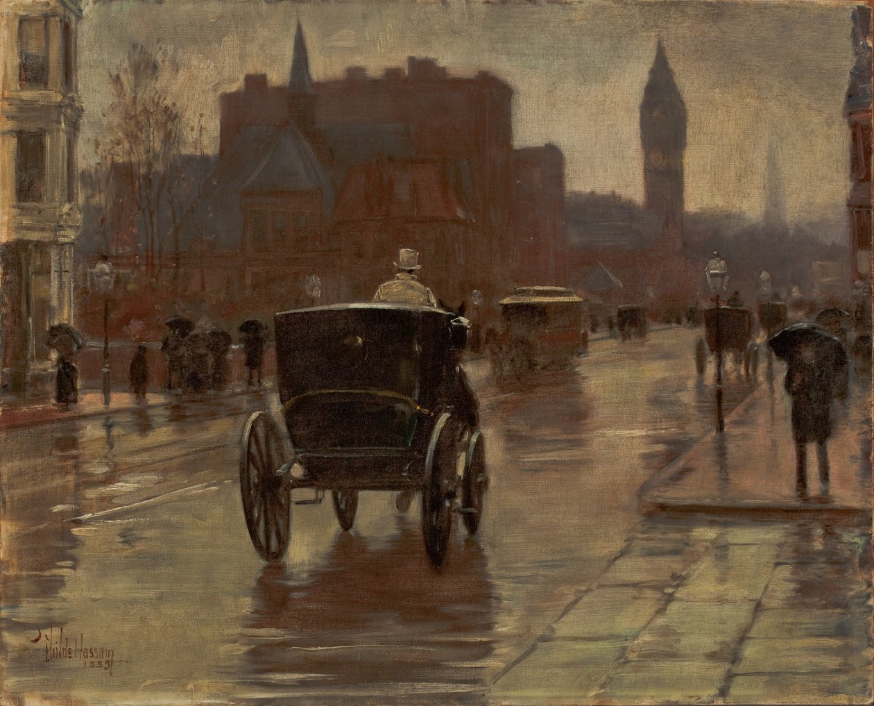 Columbus Avenue, regnværsdag av Childe Frederick Hassam