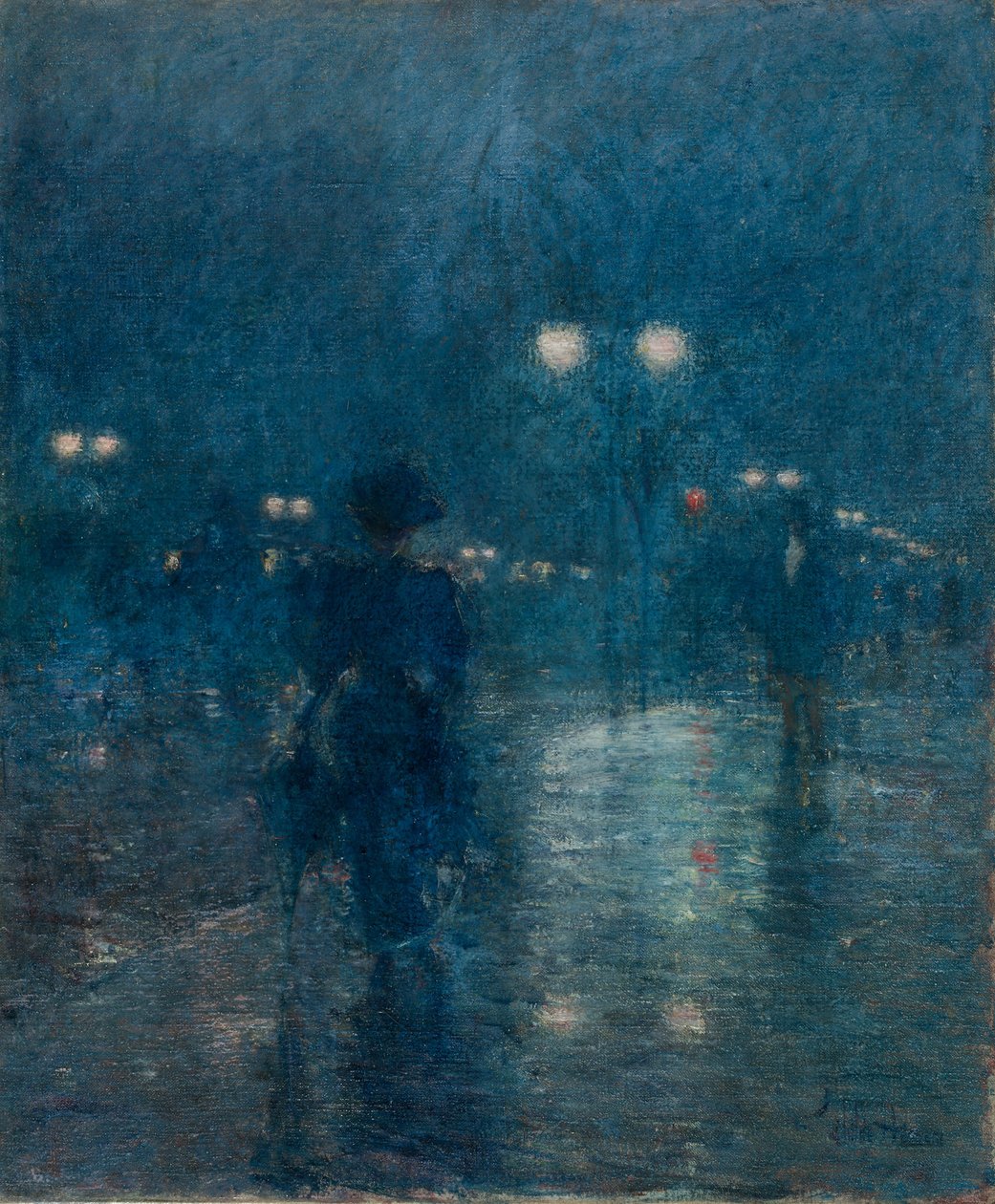 Fifth Avenue Nocturne, ca. 1895 (olje på lerret) av Childe Frederick Hassam
