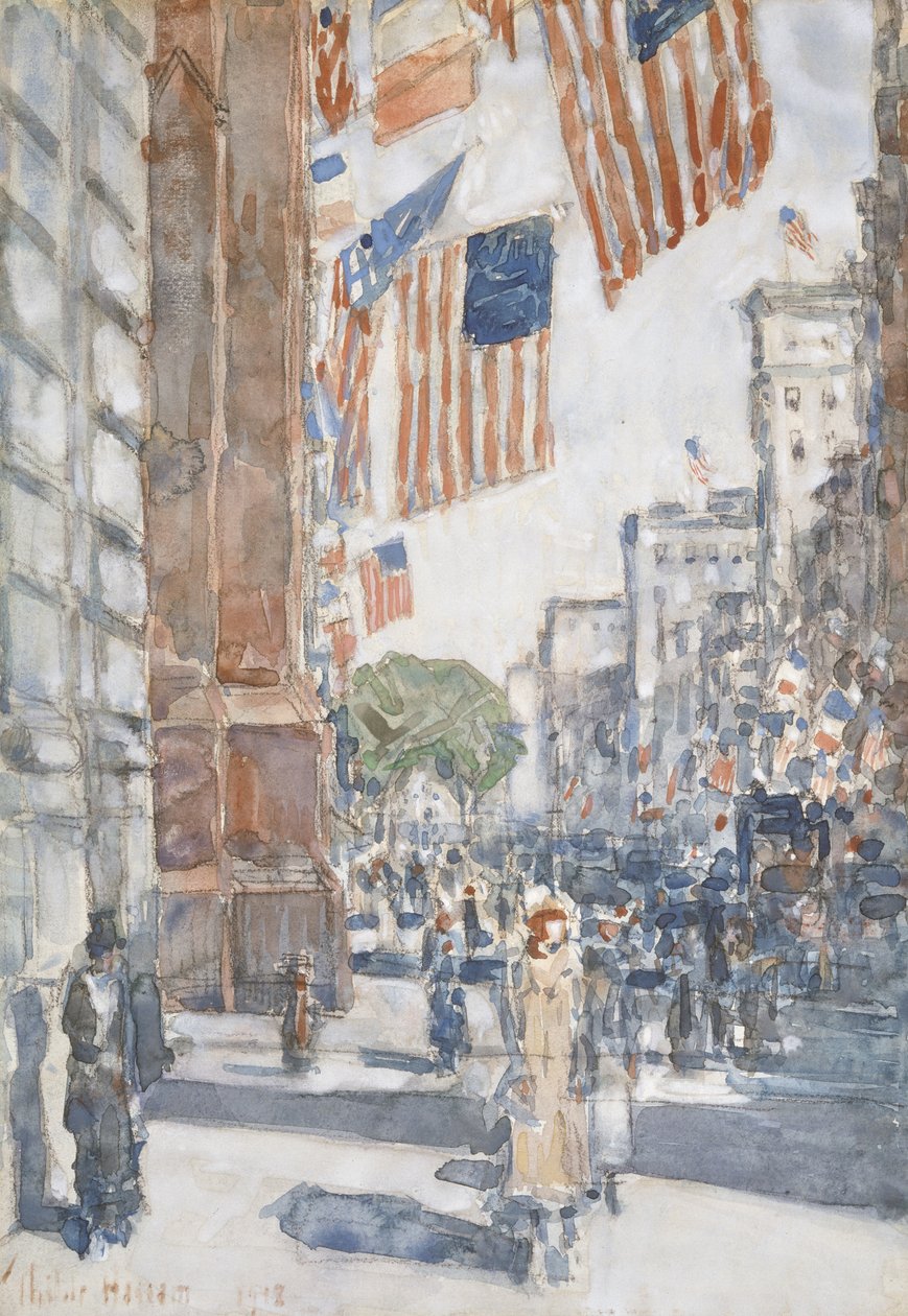 Flagg, Fifth Avenue av Childe Frederick Hassam