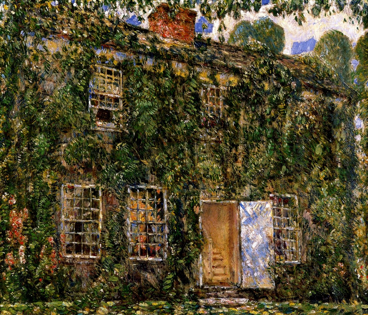 Home Cottage, East Hampton, ca. 1916 (olje på lerret) av Childe Frederick Hassam