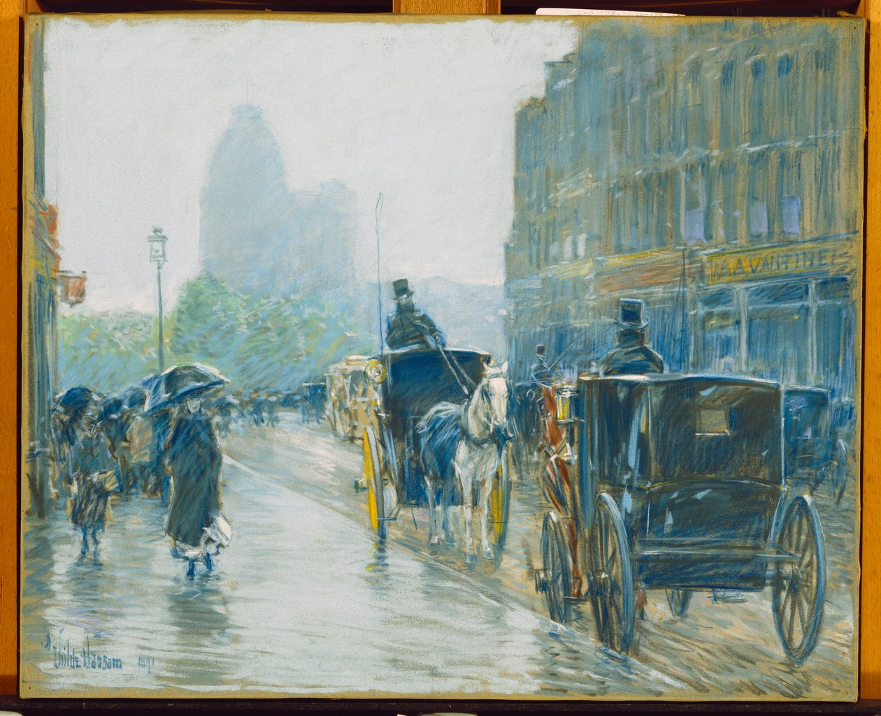 Horse Drawn Cabs, New York av Childe Frederick Hassam