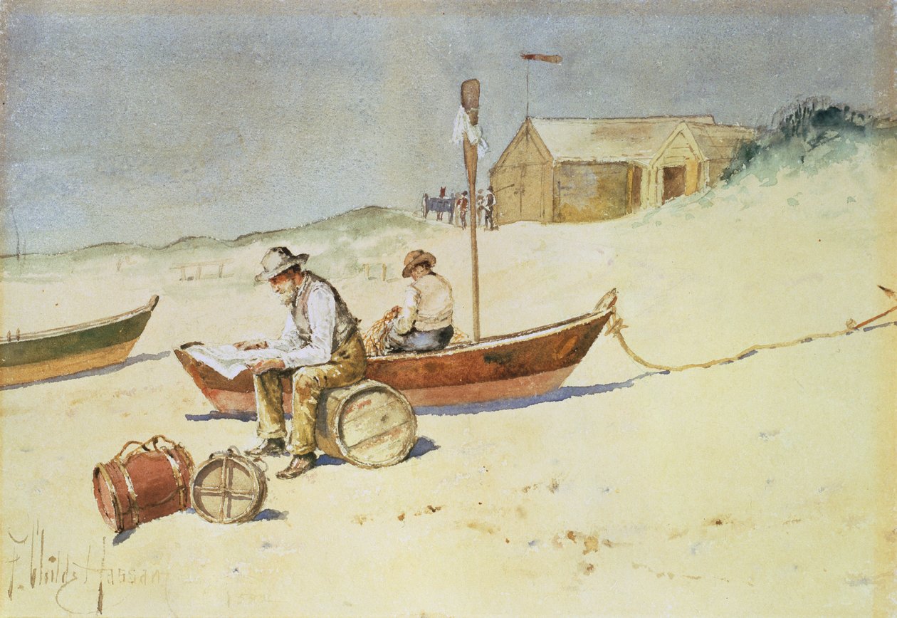 Idle Hours (akvarell på papir) av Childe Frederick Hassam