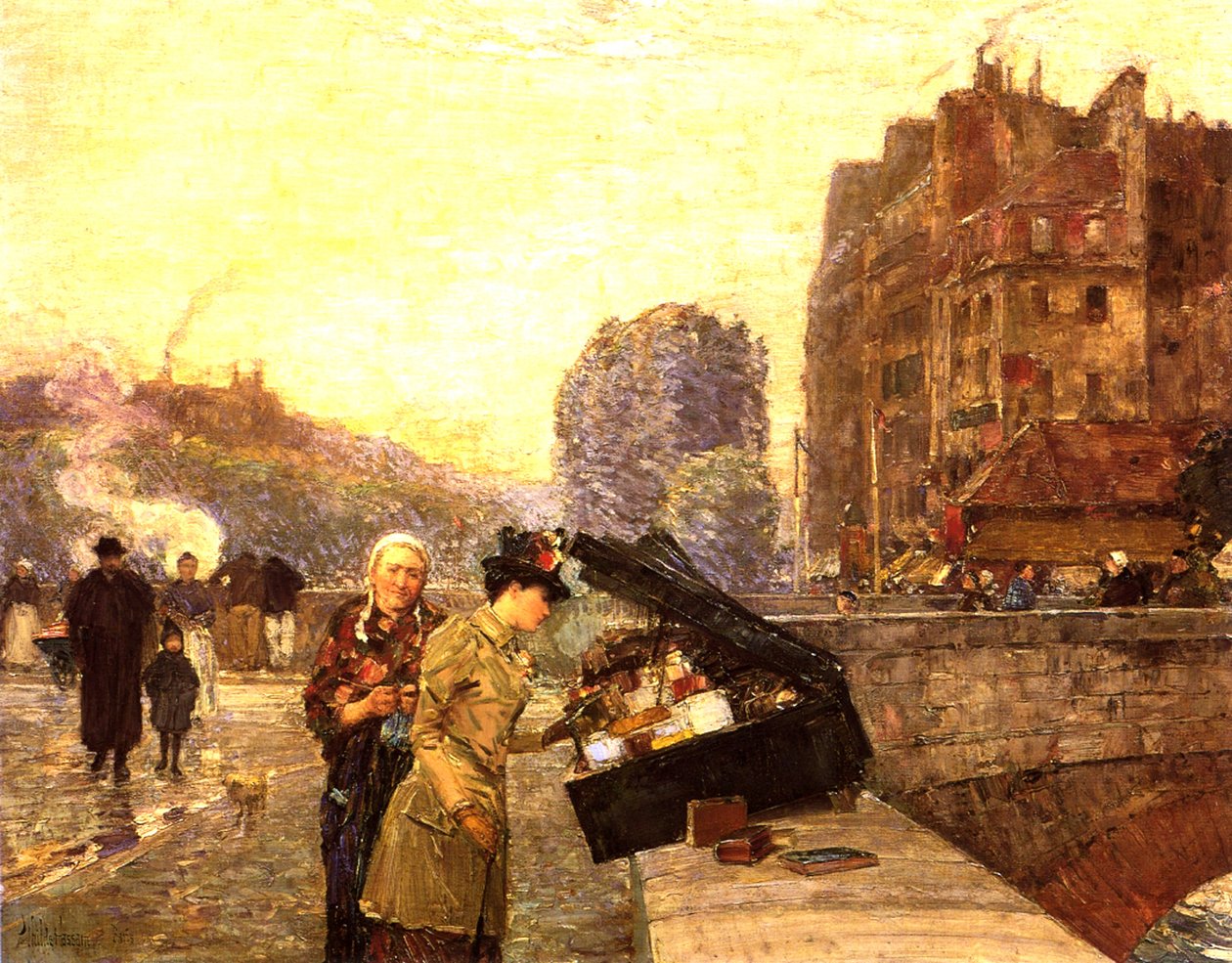 Paris, Quai St Michel, ca. 1888 (olje på lerret) av Childe Frederick Hassam