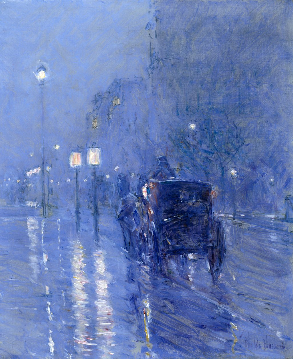 Rainy Midnight, sent på 1890-tallet (olje på lerret) av Childe Frederick Hassam