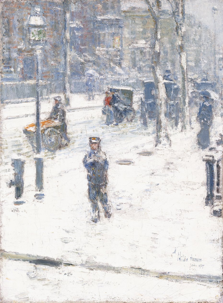 Snow Storm, Fifth Avenue, New York av Childe Frederick Hassam