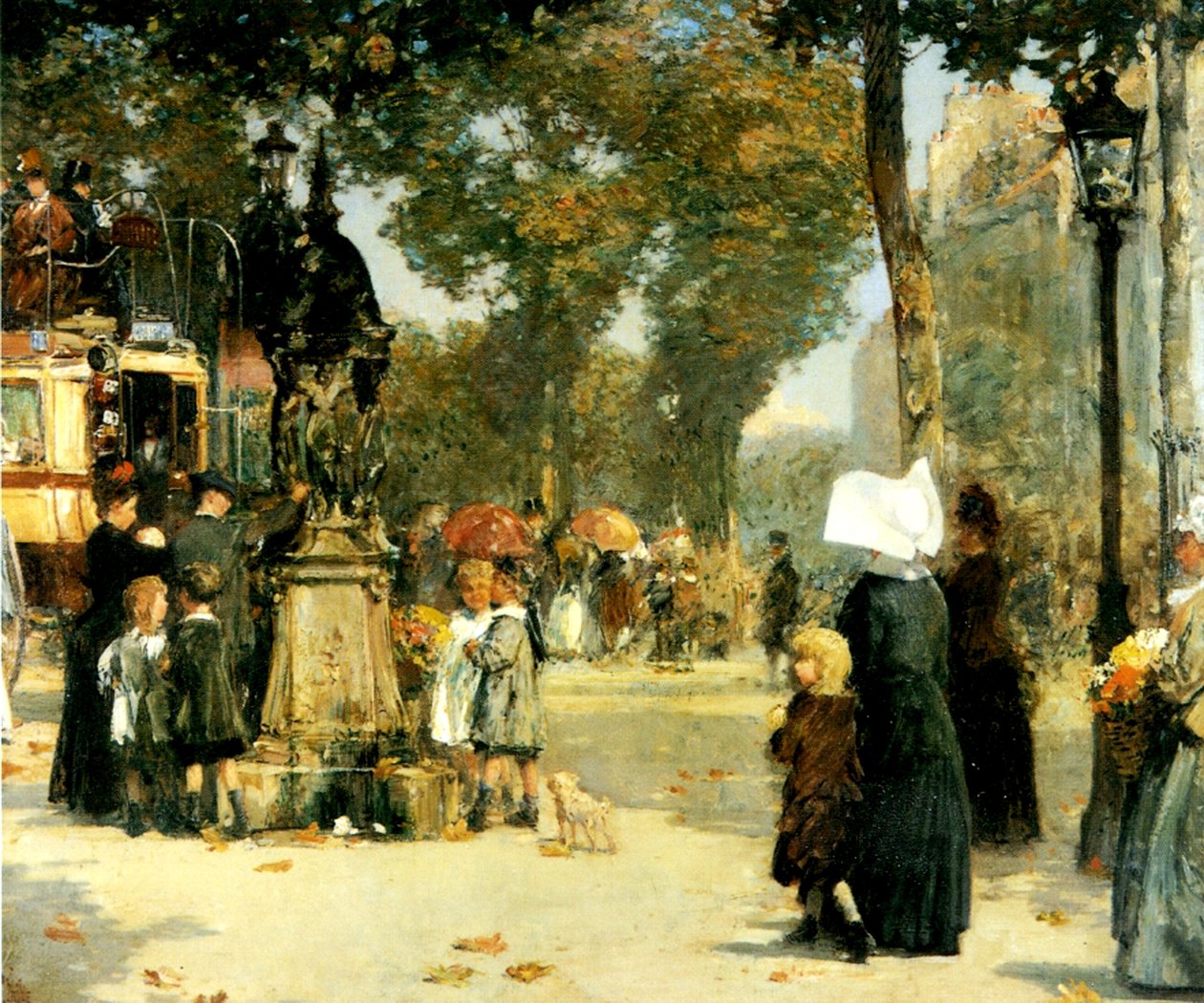 Gatescene, Paris av Childe Frederick Hassam