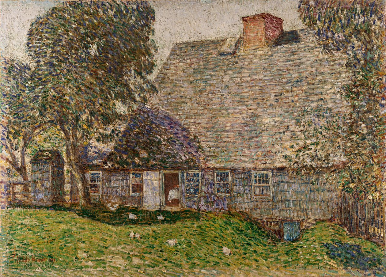 The Old Mulford House, East Hampton av Childe Frederick Hassam