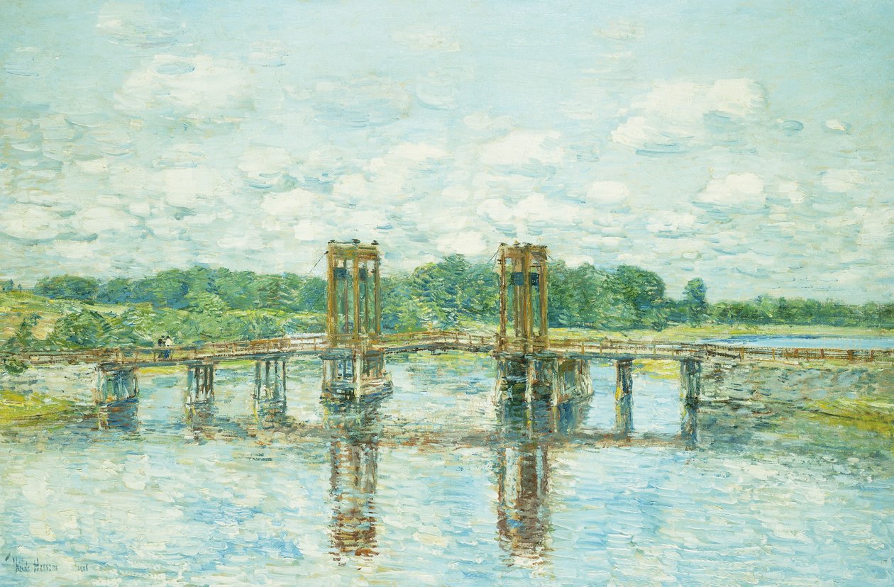 Toll Bridge, New Hampshire, nær Exeter av Childe Frederick Hassam