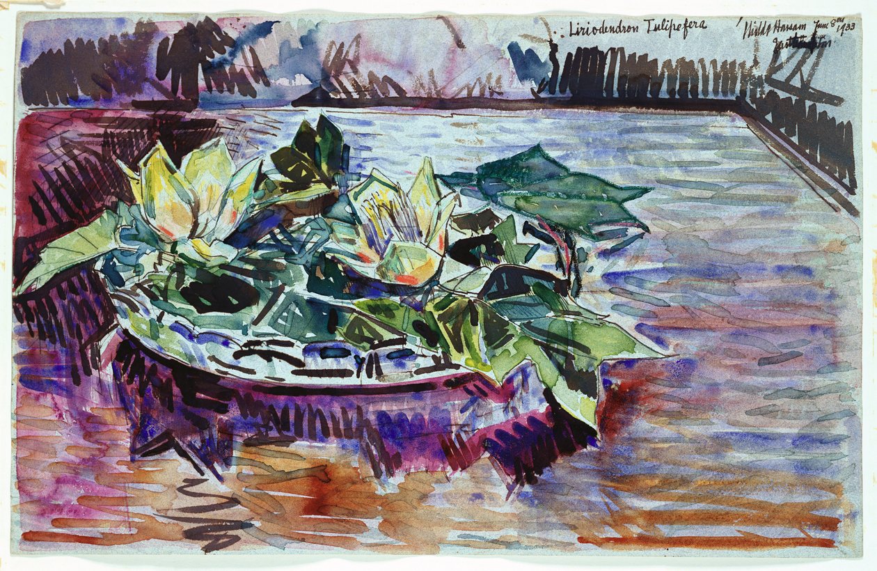 Tulipaner i en bolle av Childe Frederick Hassam