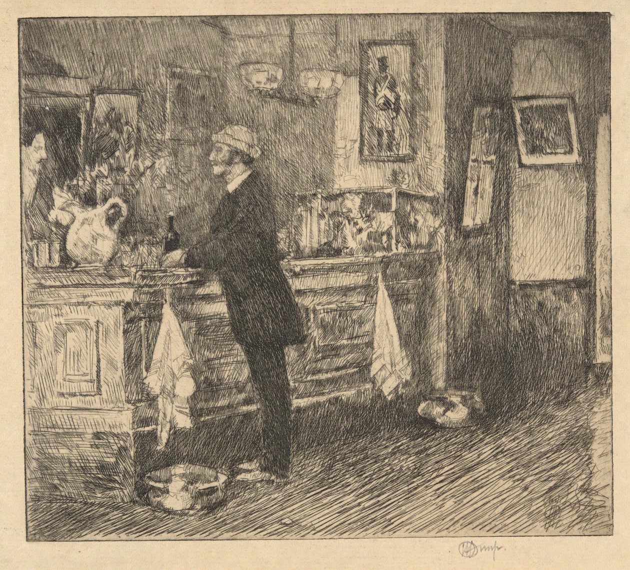Et New England Barroom av Childe Hassam