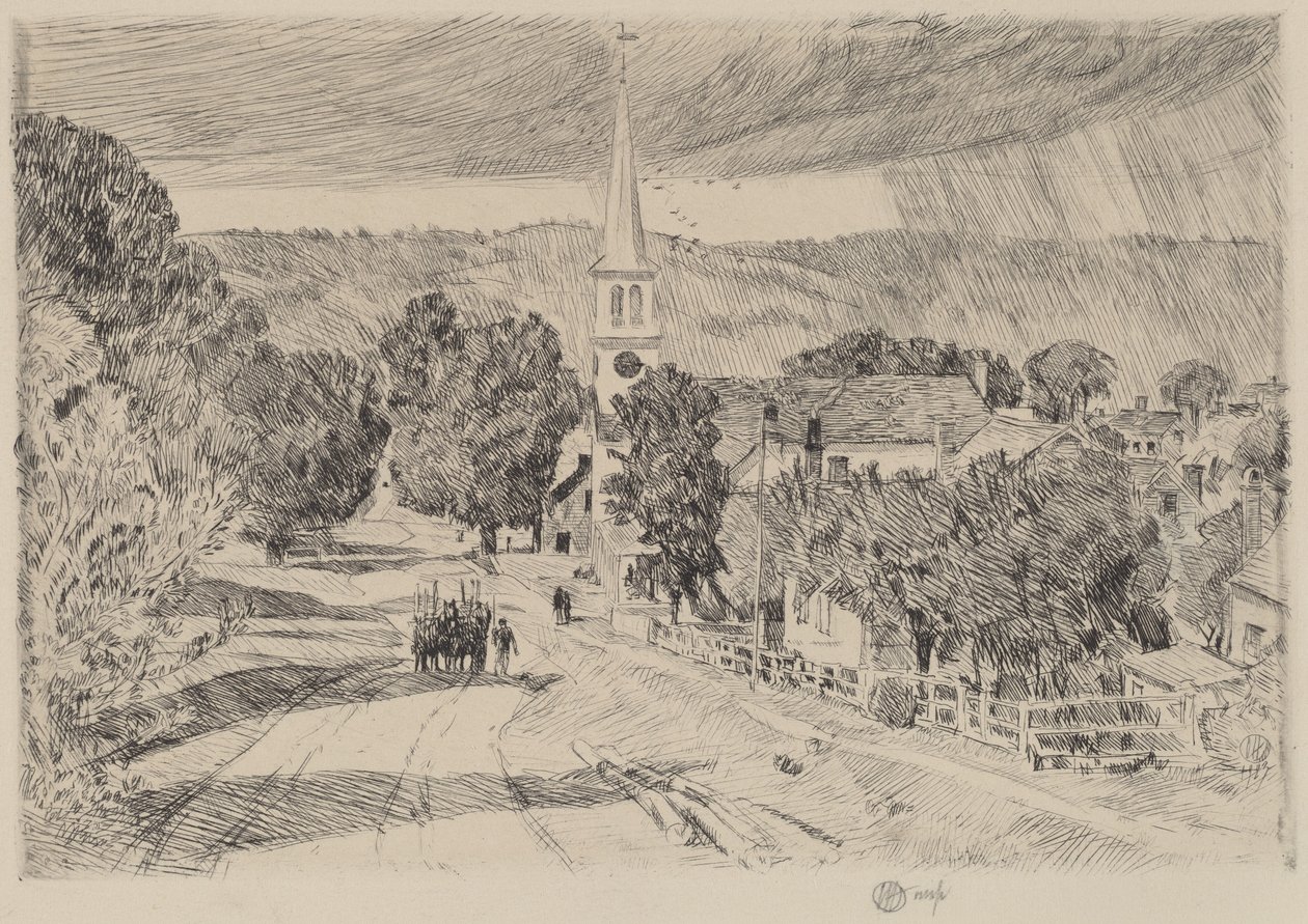 En landsby i Vermont av Childe Hassam