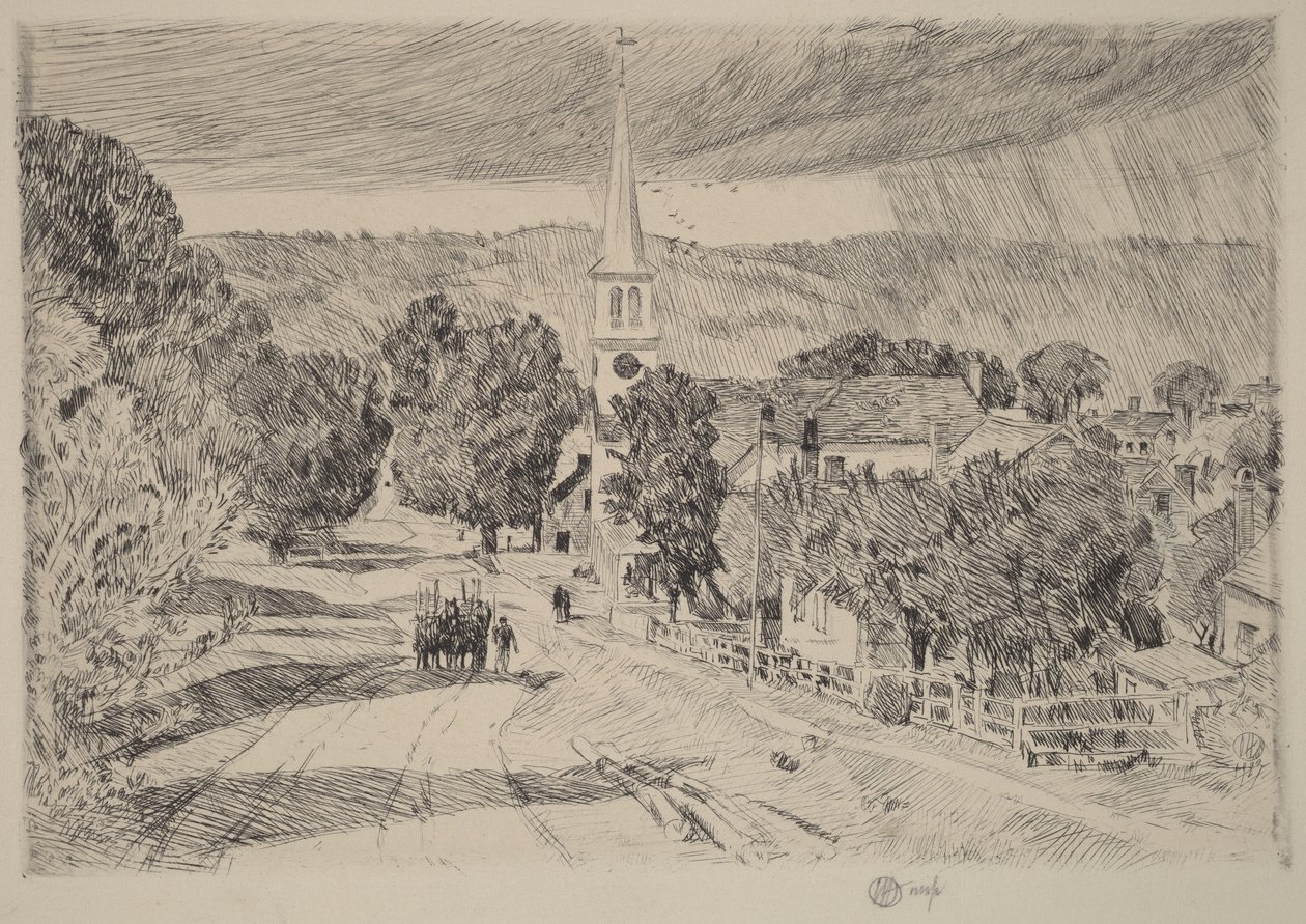 En landsby i Vermont av Childe Hassam