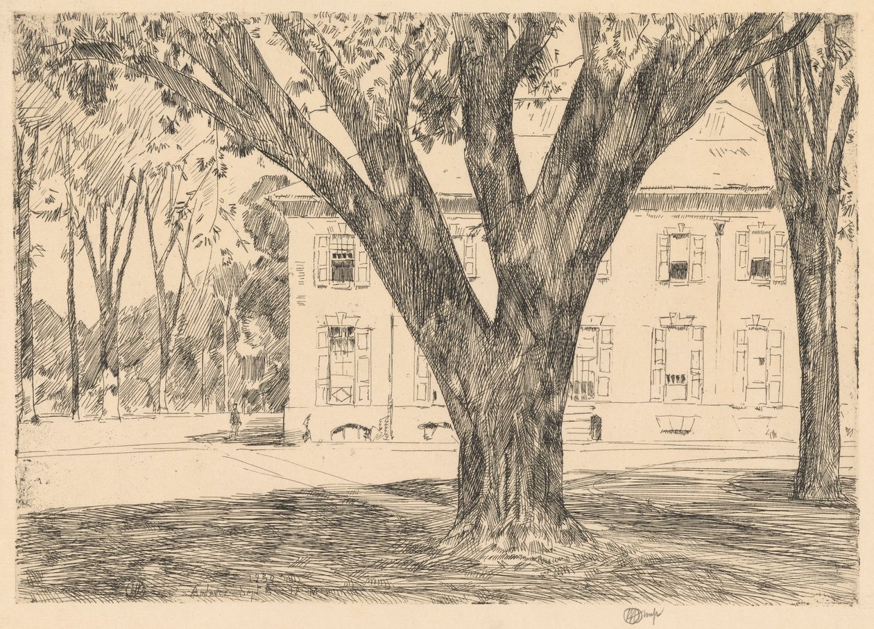 Campus og bibliotek, Andover av Childe Hassam