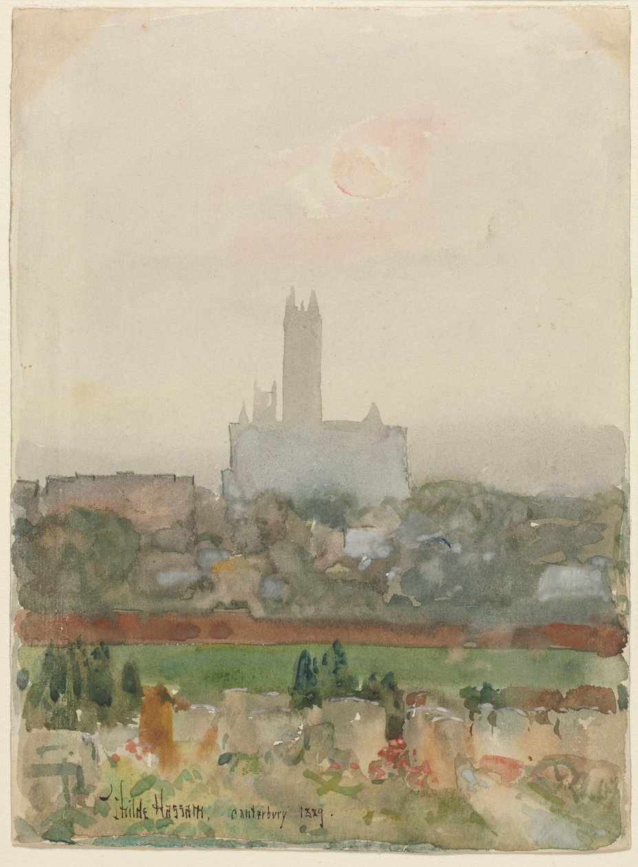 Canterbury Cathedral recto, 1889. av Childe Hassam