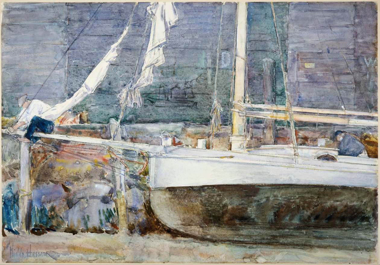 Tørrdokk, Gloucester av Childe Hassam