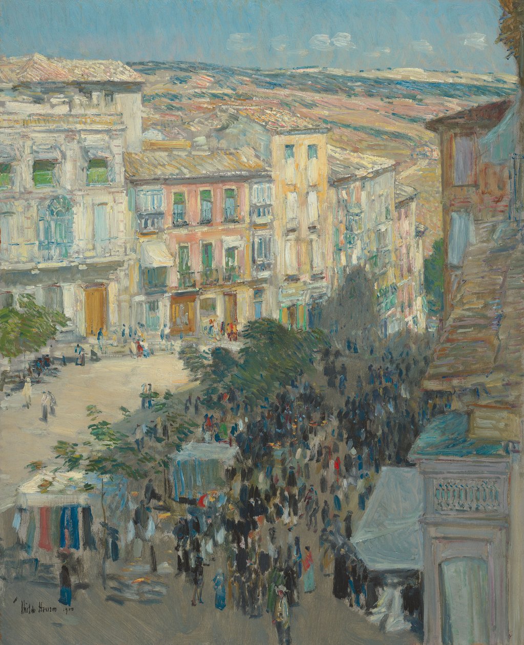 Utsikt over en sørfransk by av Childe Hassam