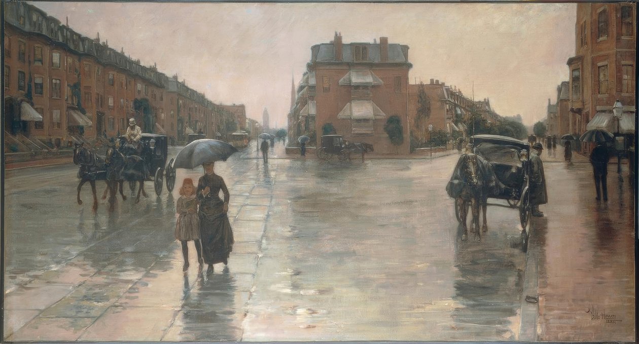 Frederick Childe Hassam (1859–1935). Regnværsdag i Boston, 1885. Olje på lerret. av Childe Hassam