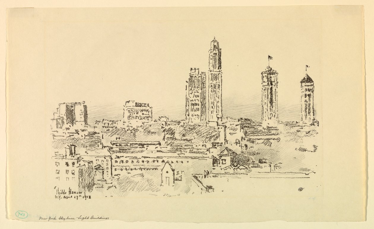 New York Skyline – lette bygninger av Childe Hassam