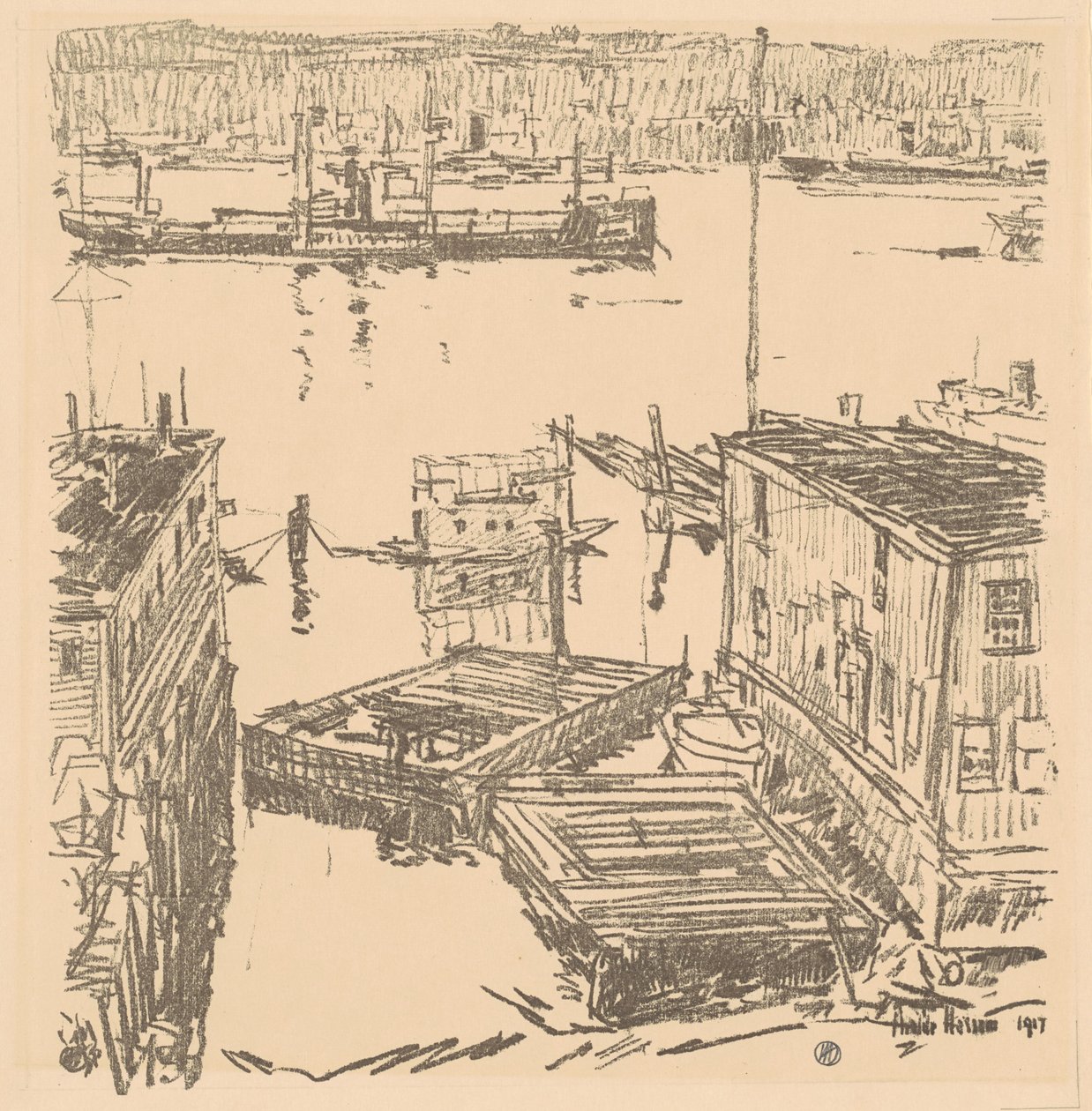 North River av Childe Hassam
