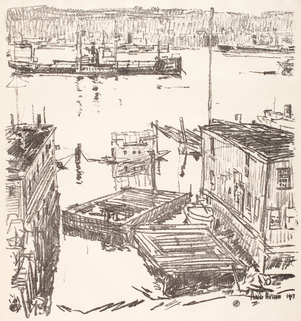 North River av Childe Hassam