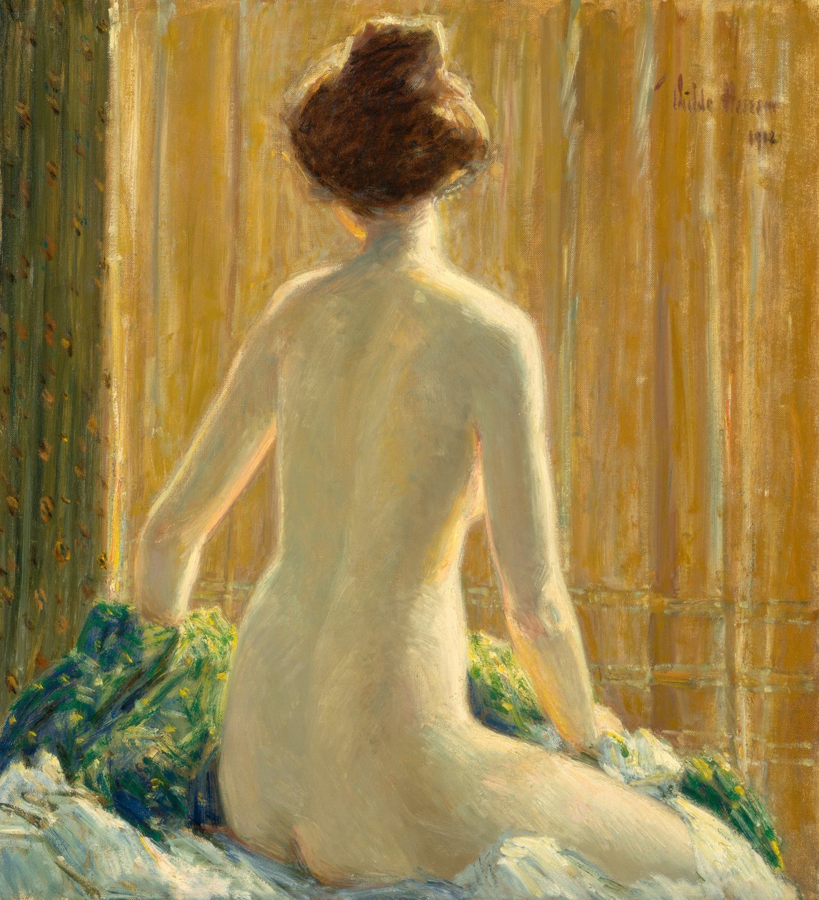 Naken, sittende av Childe Hassam