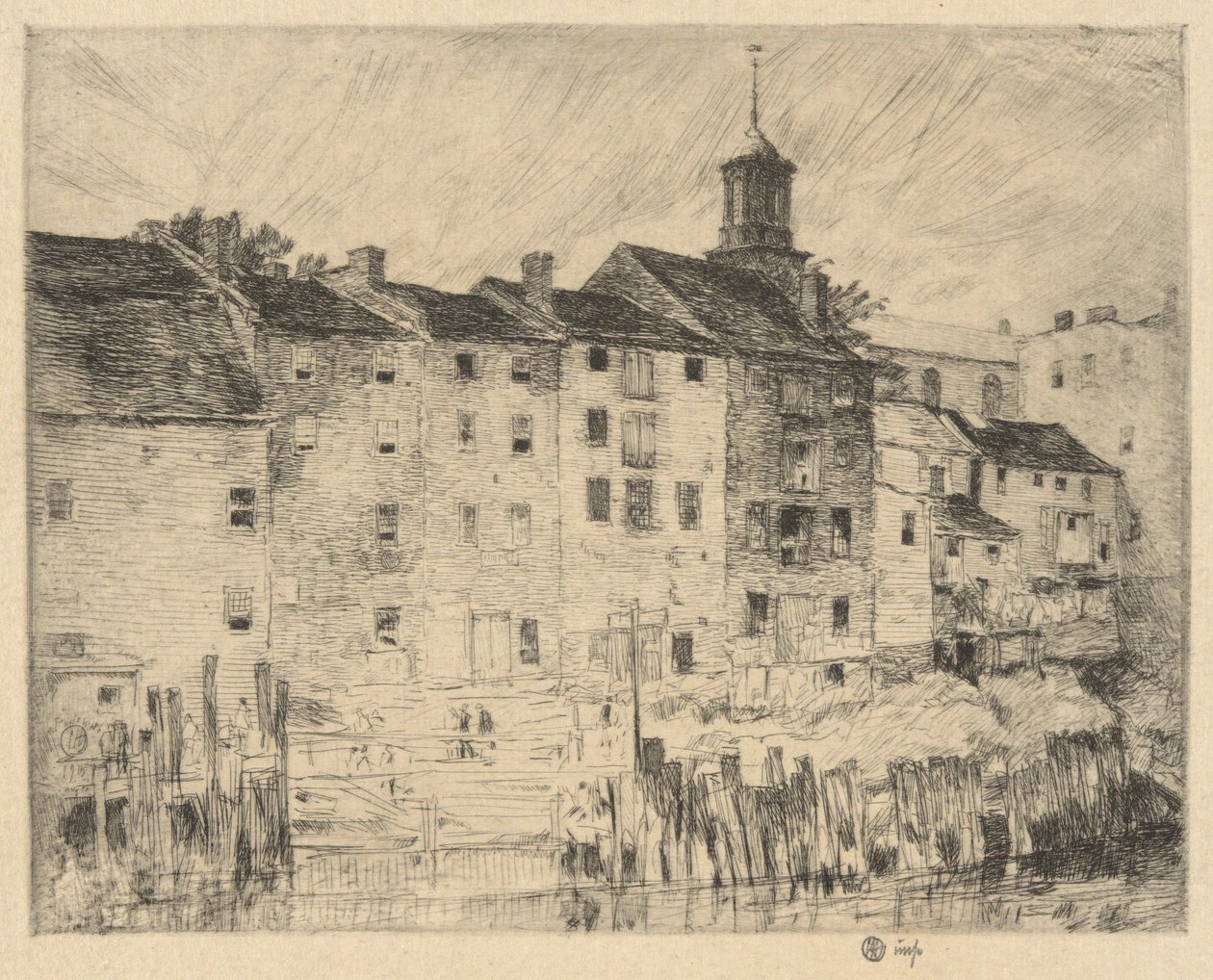 Old Warehouses, Portsmouth av Childe Hassam