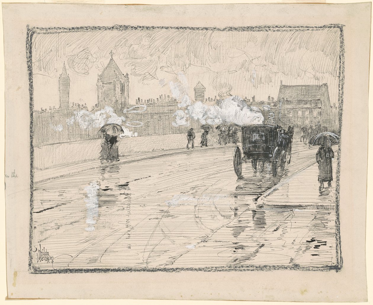 Regnværsdag, Boston av Childe Hassam