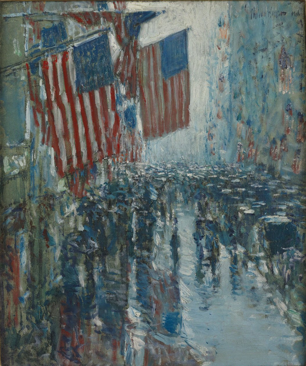 Regnværsdag, Fifth Avenue av Childe Hassam