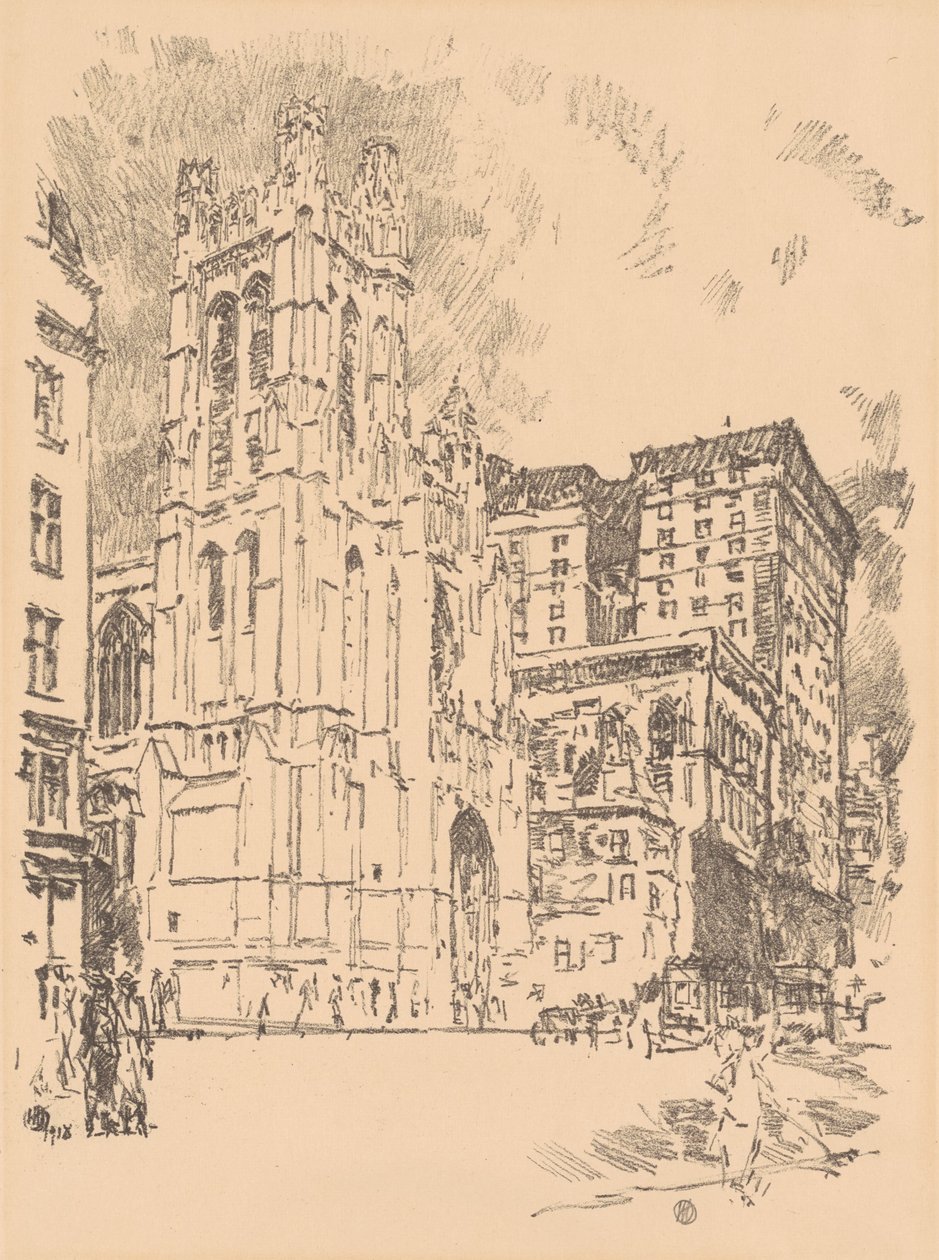 St. Thomas, New York av Childe Hassam