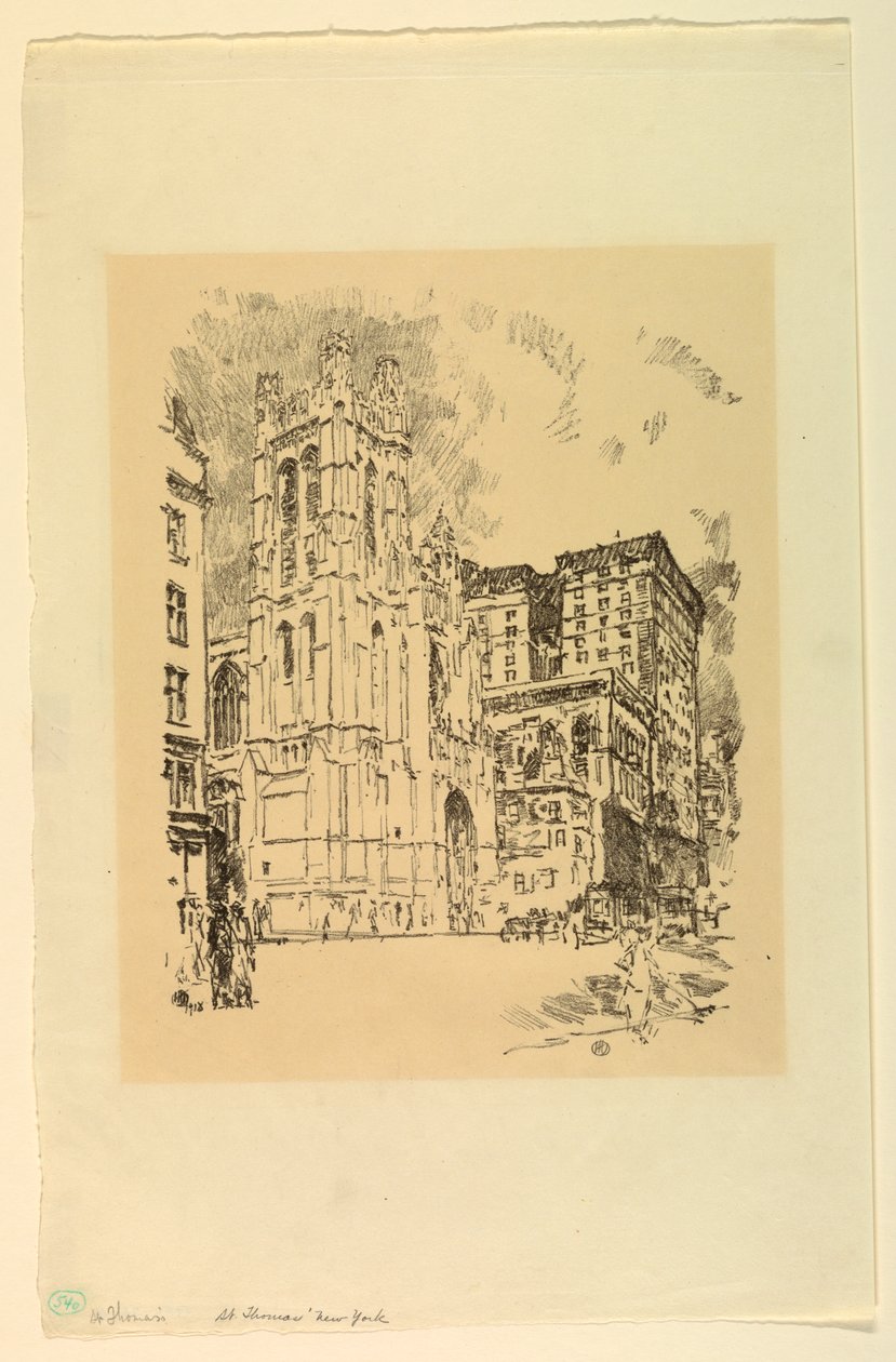 St. Thomas' New York av Childe Hassam