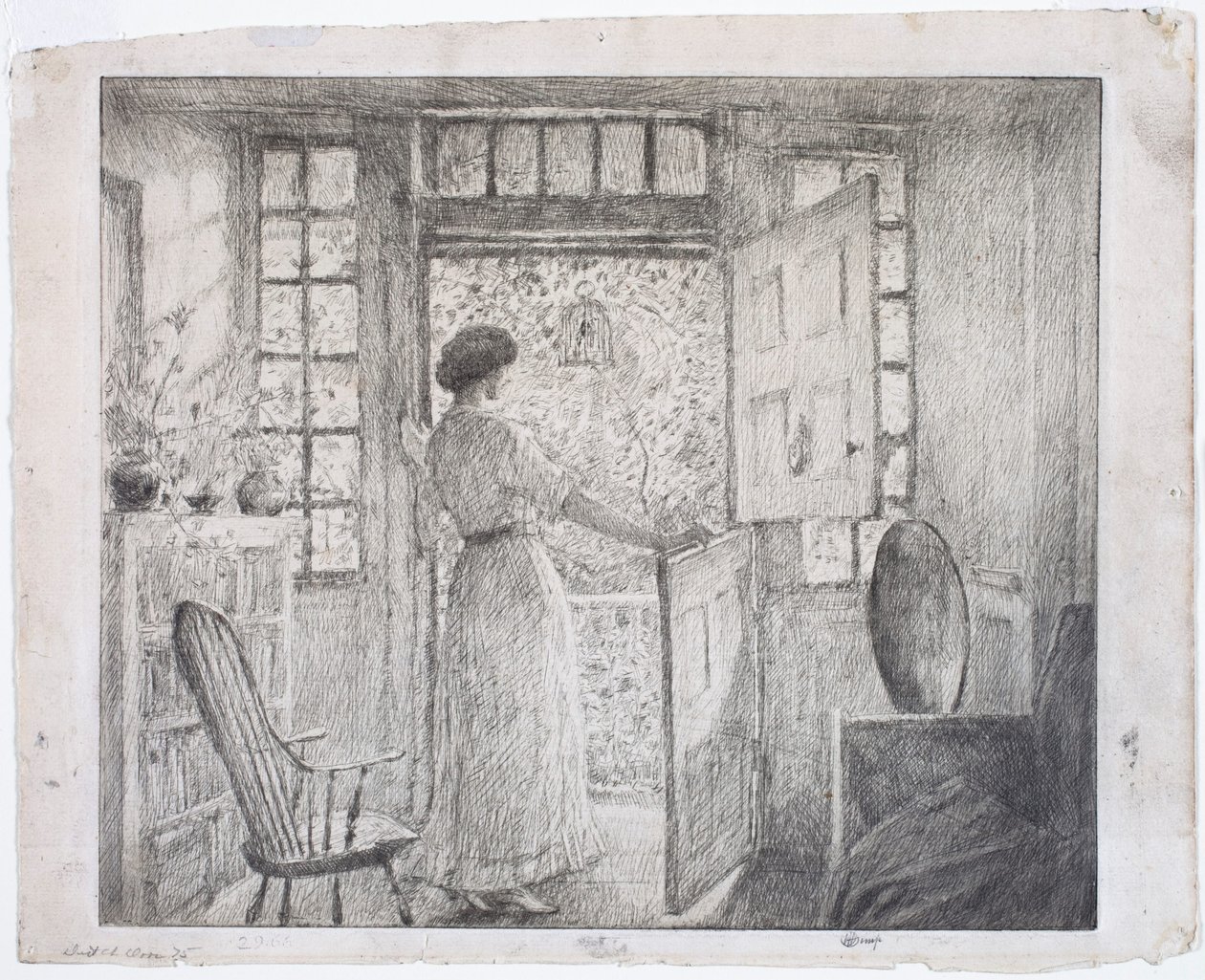 Den nederlandske døren (recto), den greske dansen (verso) av Childe Hassam