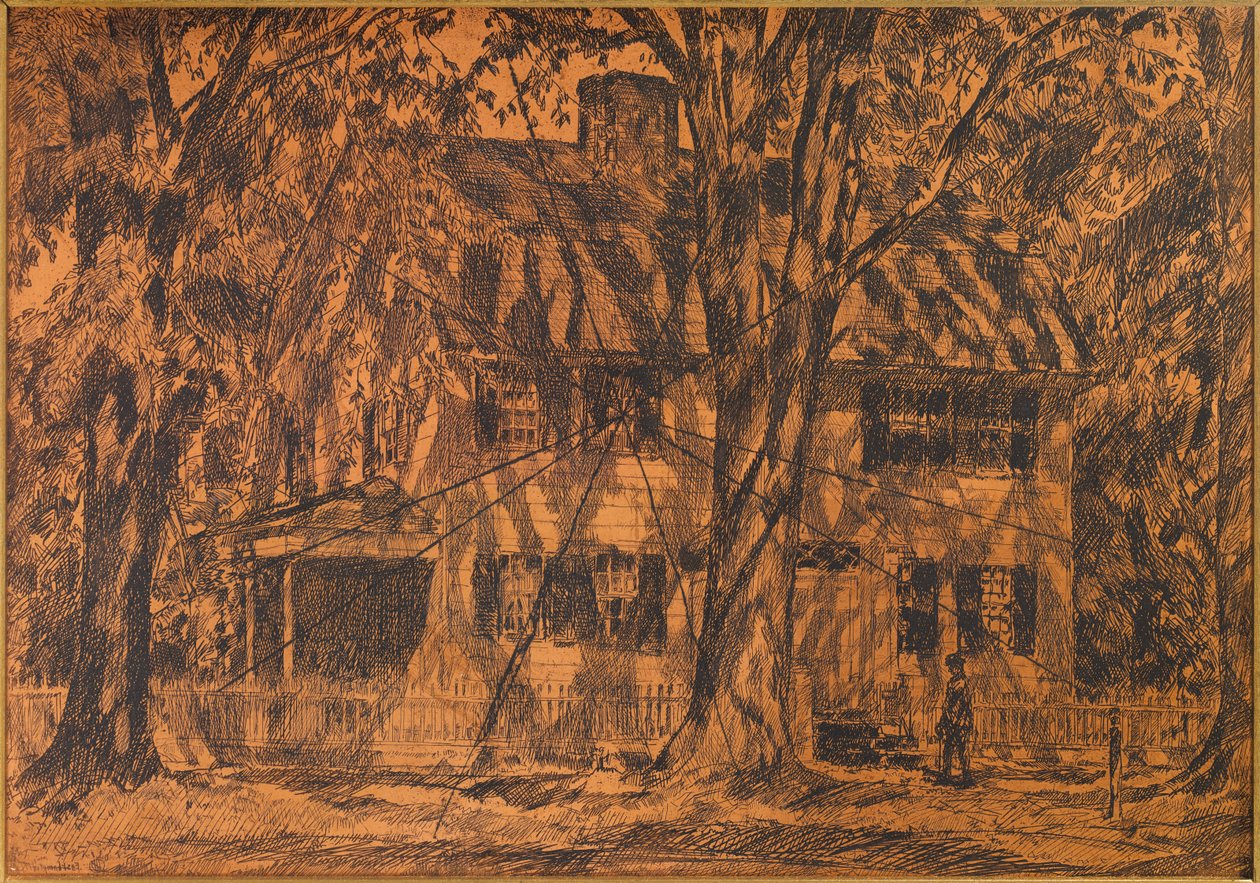 Lion Gardiner-huset, Easthampton, Long Island av Childe Hassam