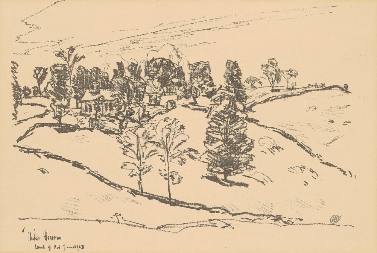 Det lille skolehuset, Land of Nod av Childe Hassam