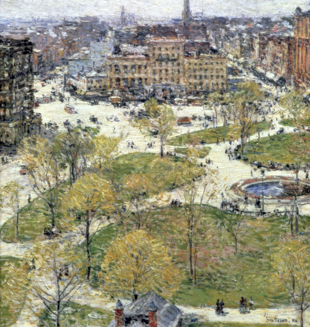 Union Square om våren, 1896. Kunstner: Frederick Childe Hassam av Childe Hassam