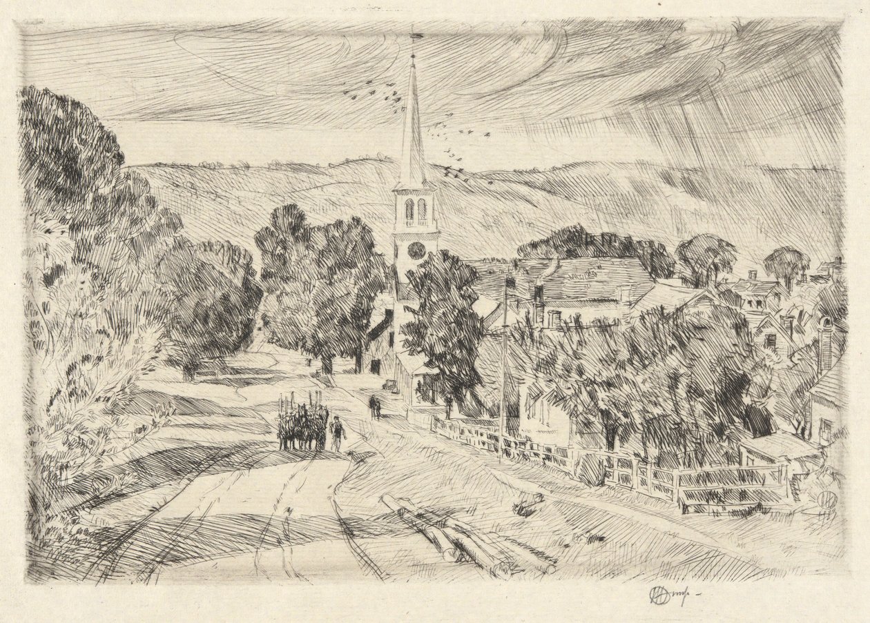 Vermont Village, 1923 av Childe Hassam