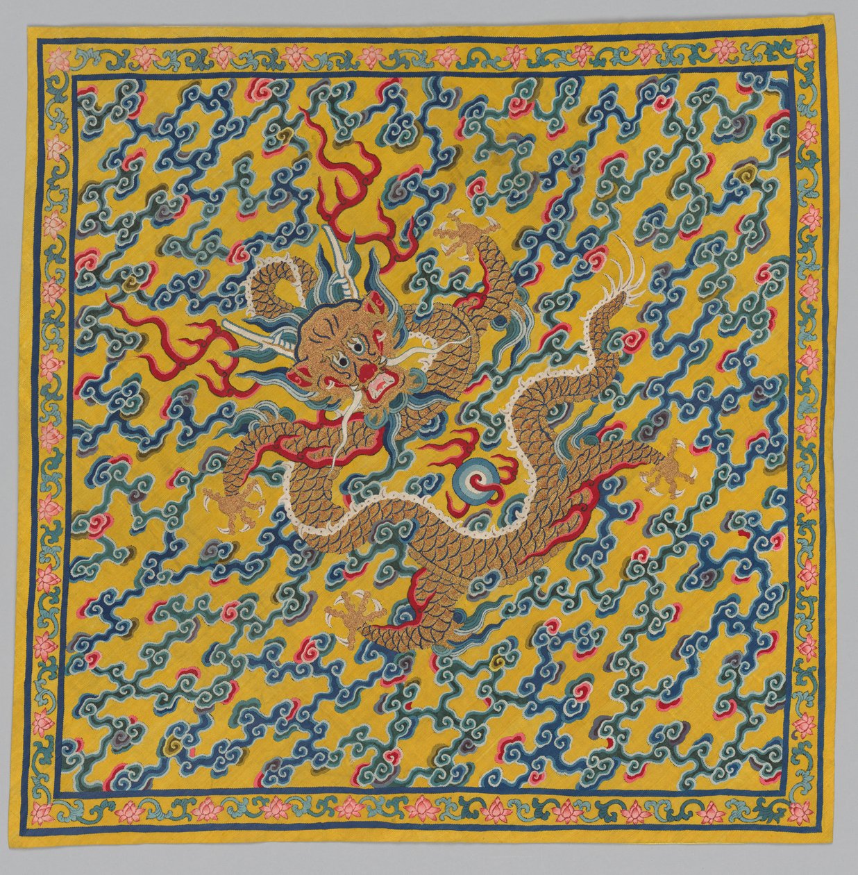 Innpakning for billedvev-rulle Blanding av klart og gjørmete vann ved krysset mellom elvene Jing og Wei av China, Qing dynasty