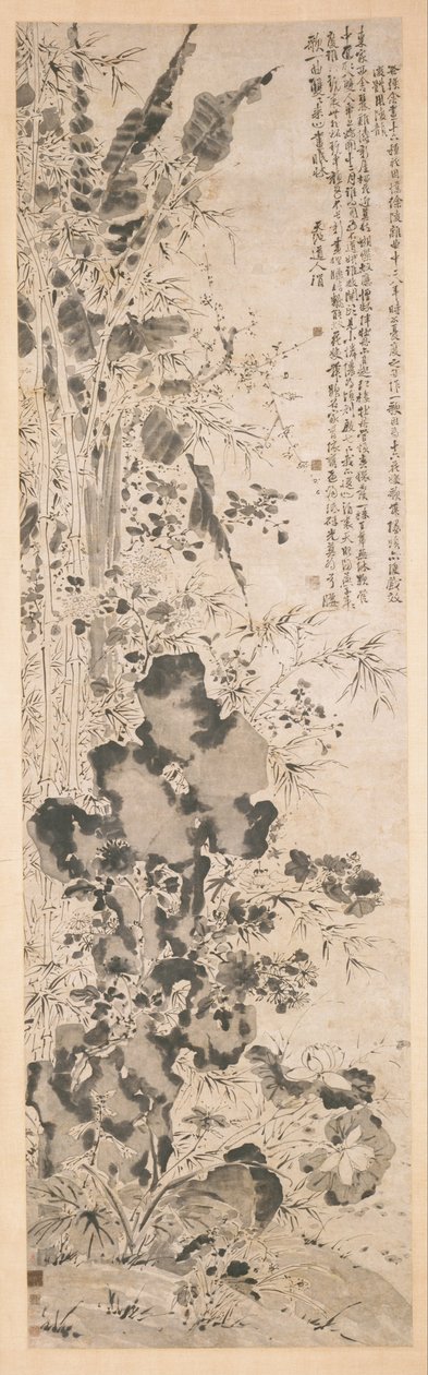 Seksten blomster av Chinese Xu Wei