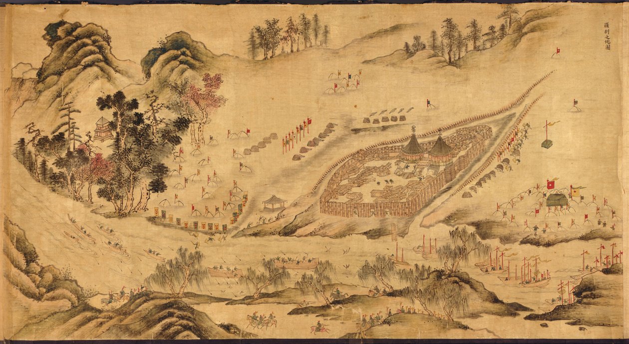 Kart med en russisk leir i Øst-Sibir, 1689-1722 av Chinese Master
