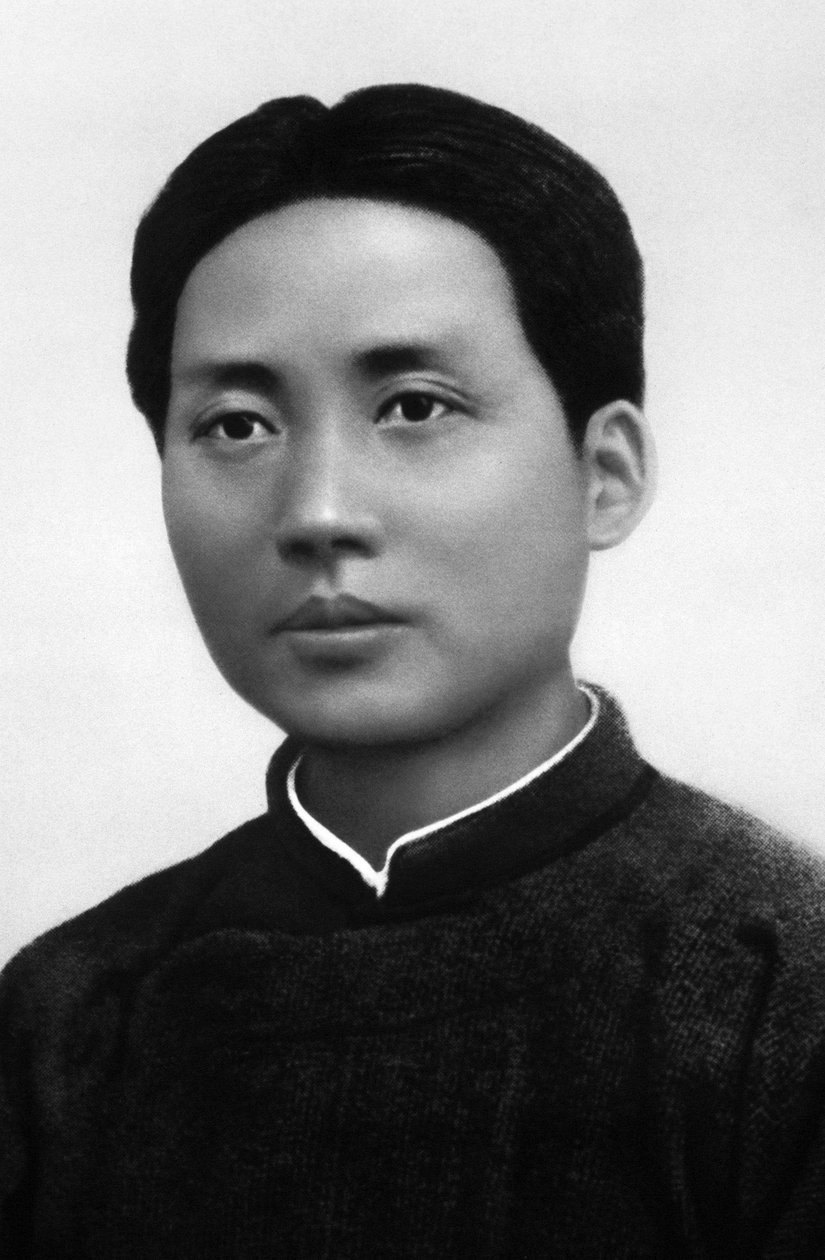Portrett av Mao Tse-Tung (Mao Ze-Dong eller Mao Zedong eller Mao Tse Toung eller Mao Tso Tong) (1893-1976), en ung mann, som ble kinesisk statsoverhode - Kina, rundt 1915 av Chinese Photographer
