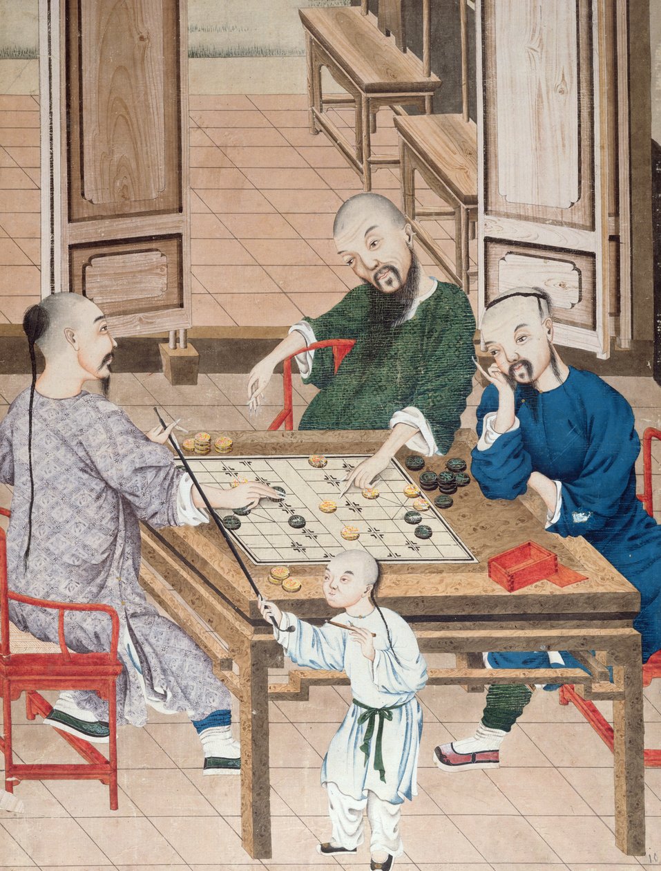 Et strategispill i Kina, sent på 1700-tallet (wc på papir) av Chinese School