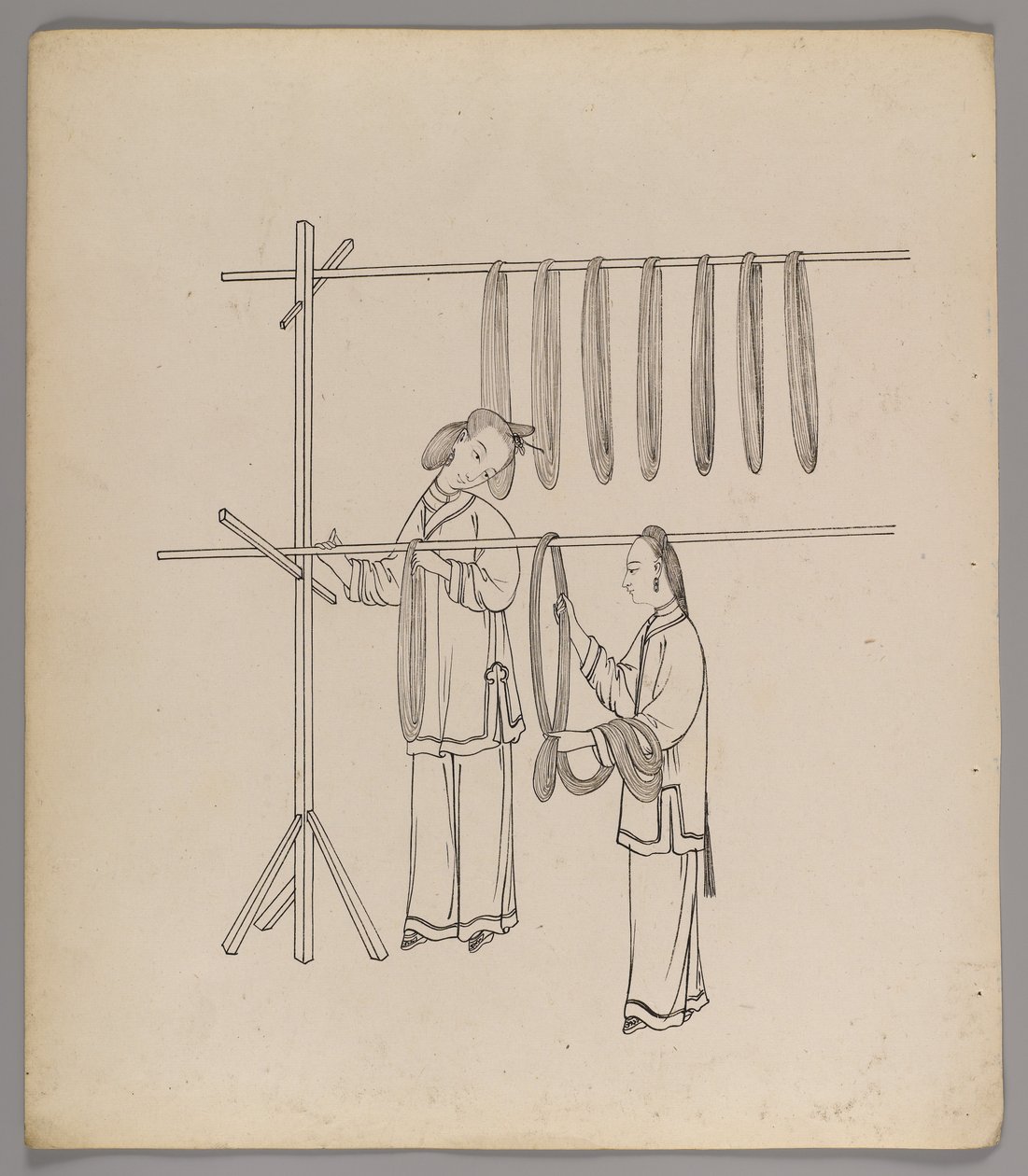 Album med separate blader: Silke Cultivation and Production (blekk på papir) (se også 499288-303) av Chinese School