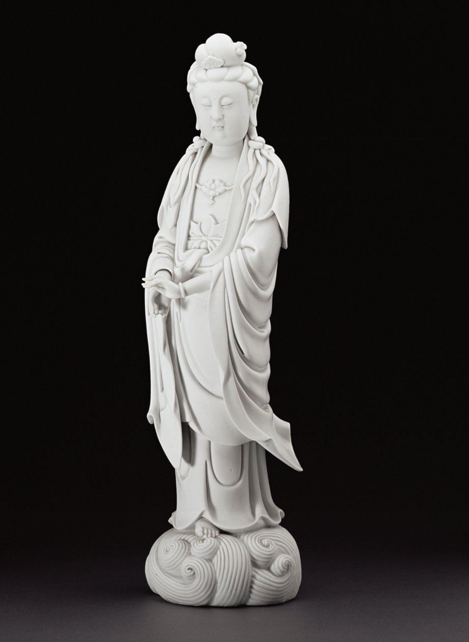 Blanc de Chine-figur av Guanyin, ca. 1800 (porselen) av Chinese School