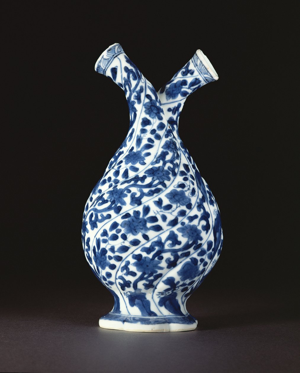 Blå og hvit dobbelflaske i europeisk glassform, Kangxi-periode (1662-1722) (porselen) av Chinese School
