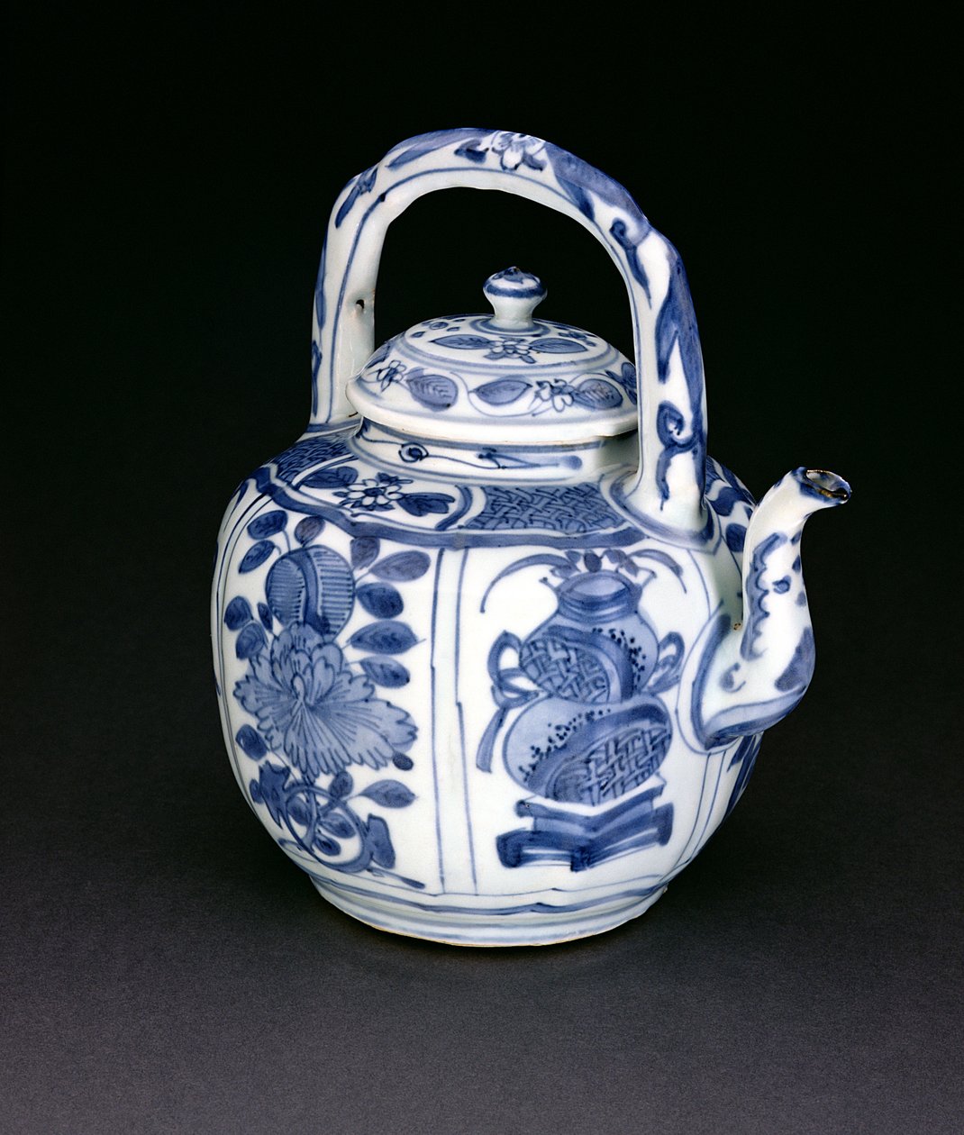 Blå og hvit kraak vingryte, Wanli, 1590-1610 (porselen) av Chinese School