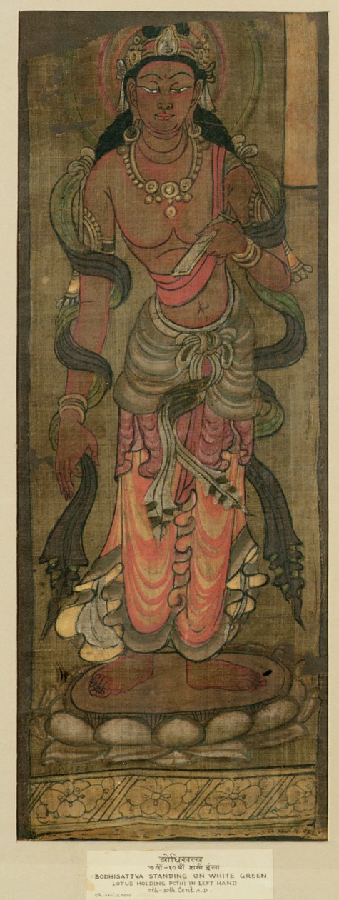 Ch.XXVI.a0100 Bodhisattva Manjusri, Tunhuang, 7.-8. århundre (stoffmaling på silke) av Chinese School